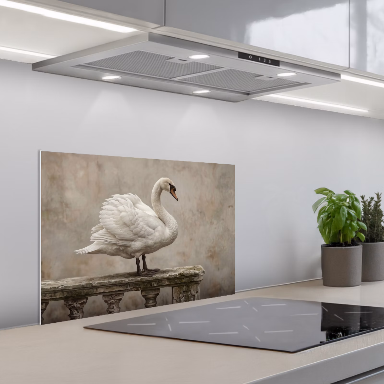 Fond de hotte - Cygne - Elégant - Animaux - Blanc — 1