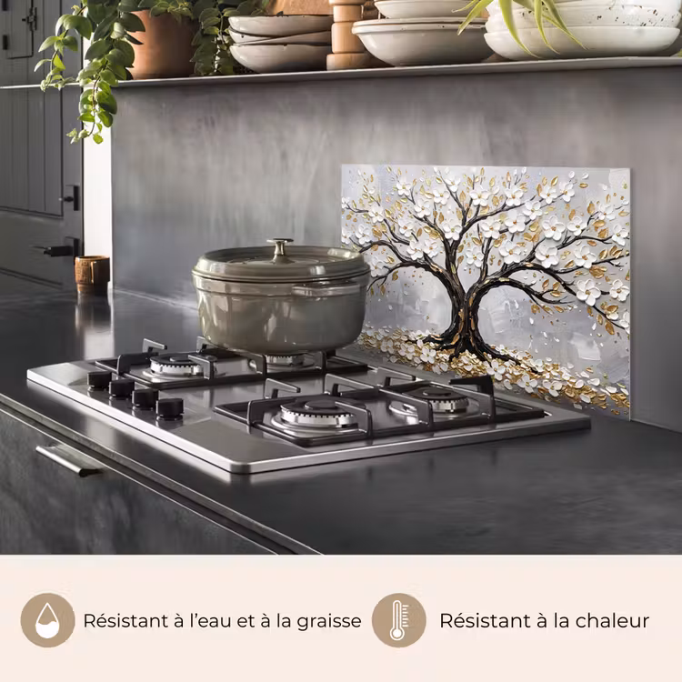 Fond de hotte - Arbre - Fleurs - Nature - Abstrait - Blanc — 2