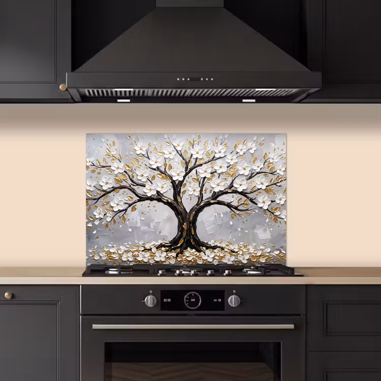 Fond de hotte - Arbre - Fleurs - Nature - Abstrait - Blanc — 5