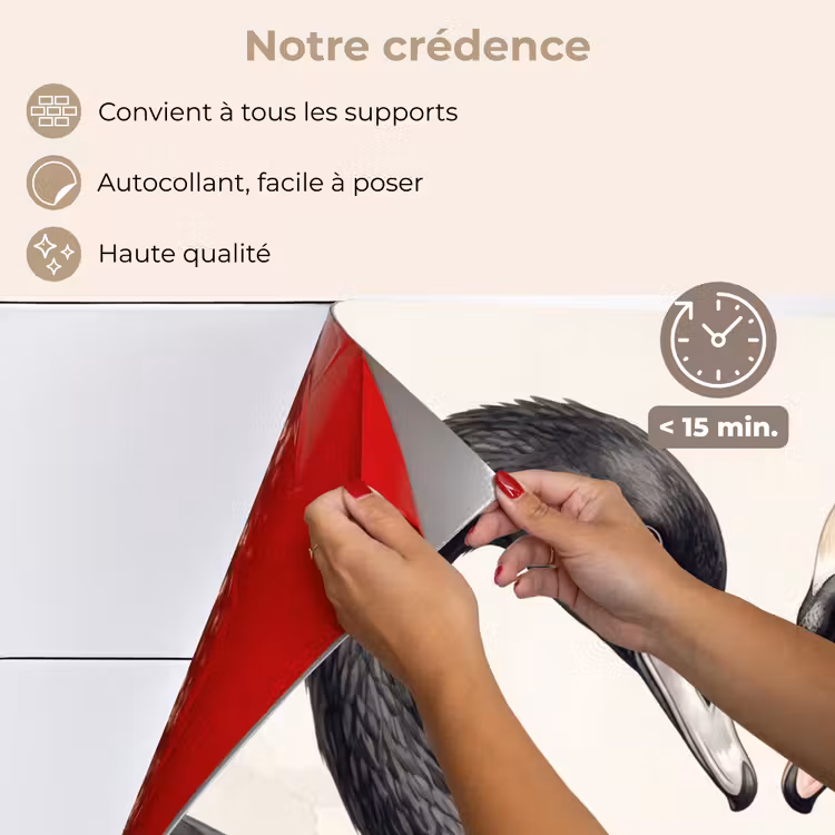 Fond de hotte - Cygnes - Forme de cœur - Animaux — 4