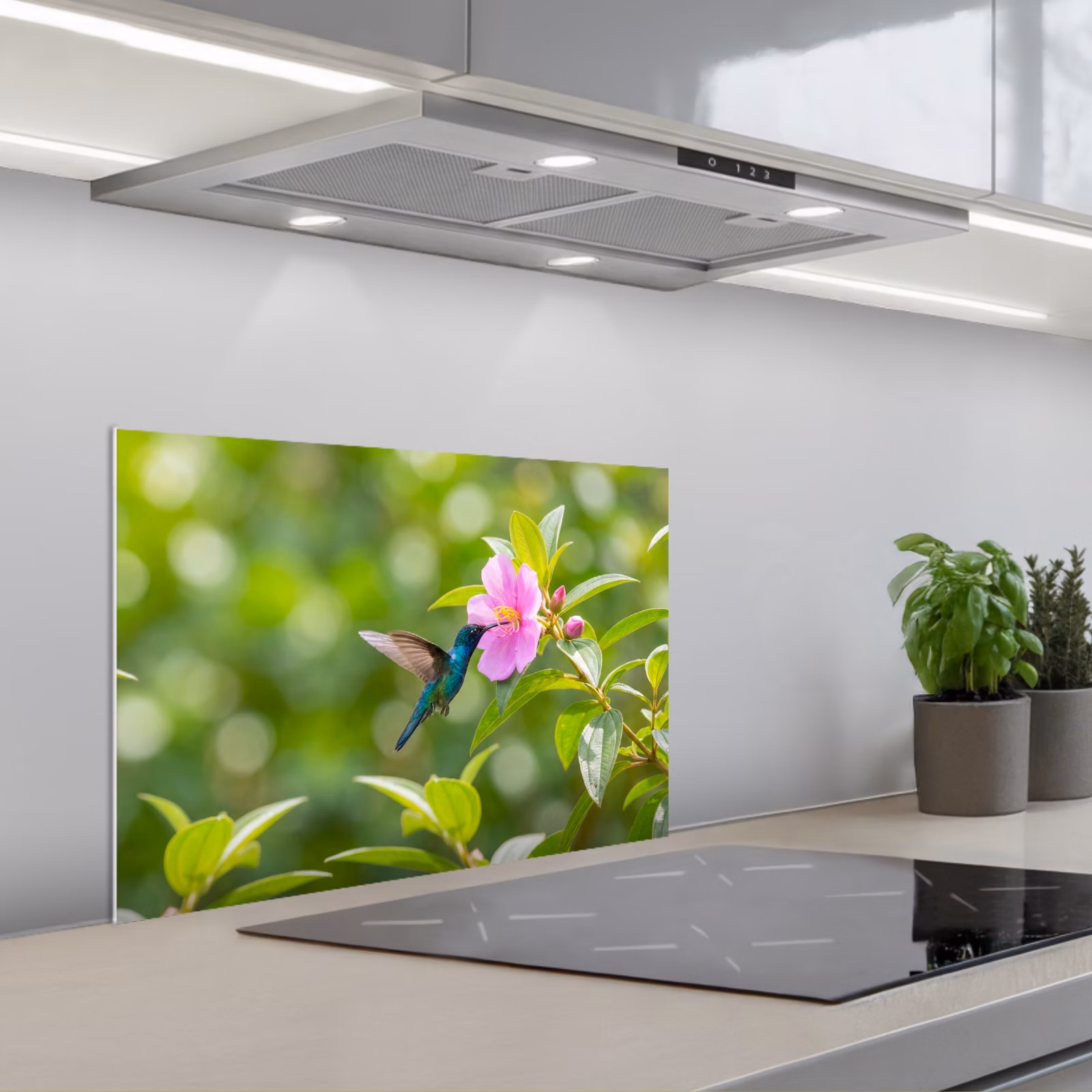 Fond de hotte - Colibri - Fleur - Nature - Vert — 1