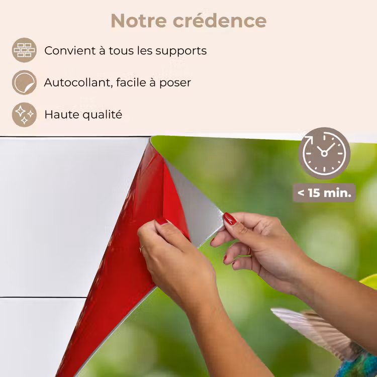 Fond de hotte - Colibri - Fleur - Nature - Vert — 4