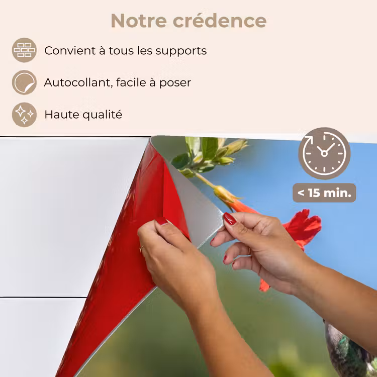Fond de hotte - Colibri - Fleur - Nature - Vert — 4