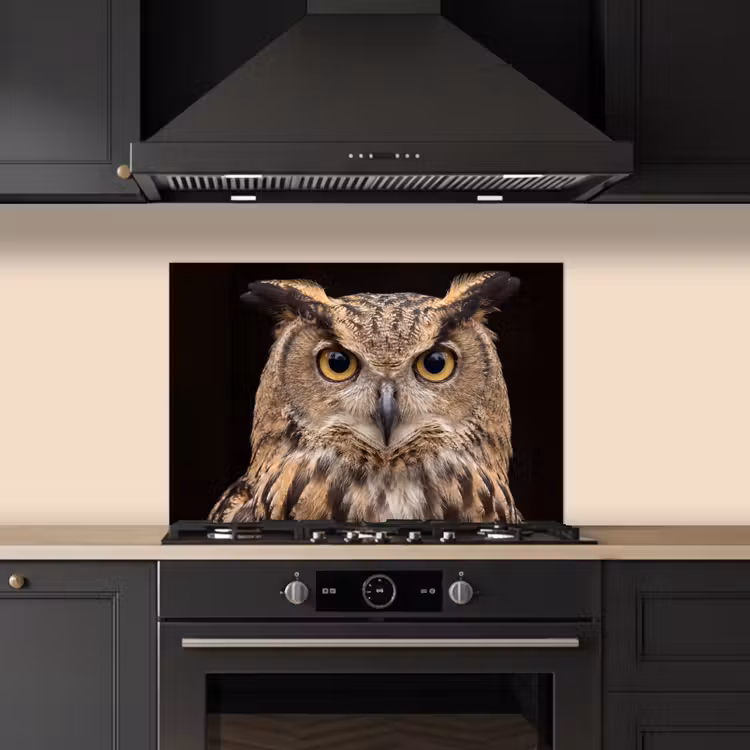 Fond de hotte - Hibou grand-duc - Portrait - Marron — 5