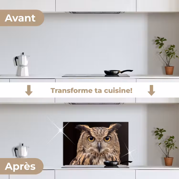 Fond de hotte - Hibou grand-duc - Portrait - Marron — 7