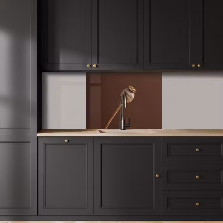 Crédence cuisine - Bulbe de pavot - Fleur sèche - Marron - Minimaliste — 5