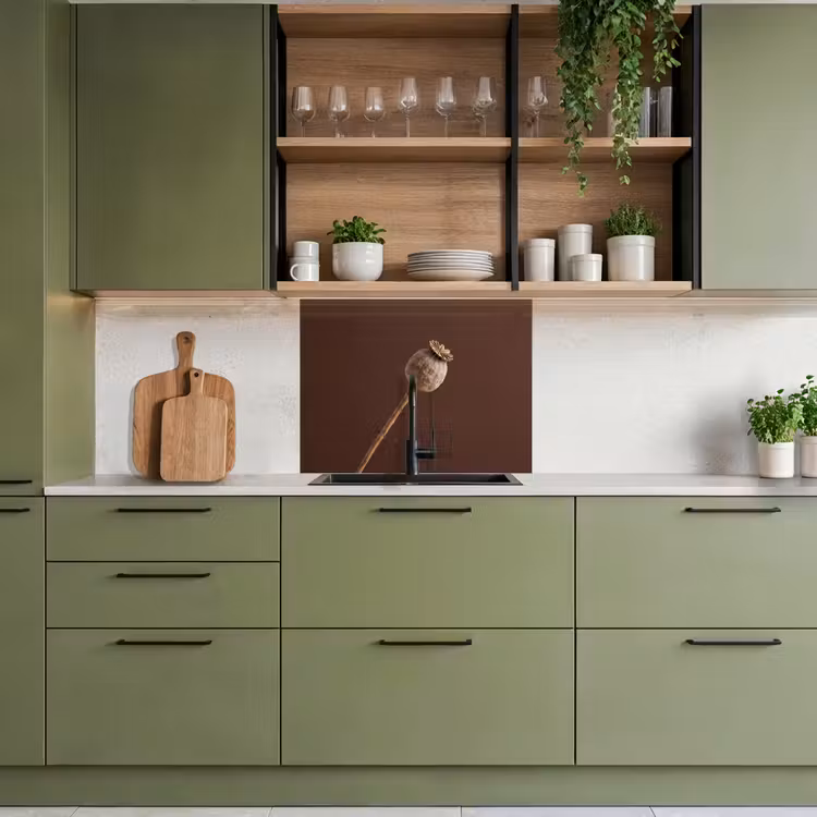 Crédence cuisine - Bulbe de pavot - Fleur sèche - Marron - Minimaliste — 7