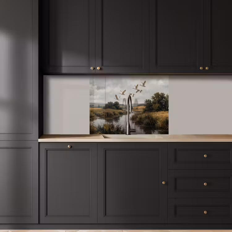 Crédence cuisine - Canards - Rivière - Paysage - Vol - Nostalgique — 5