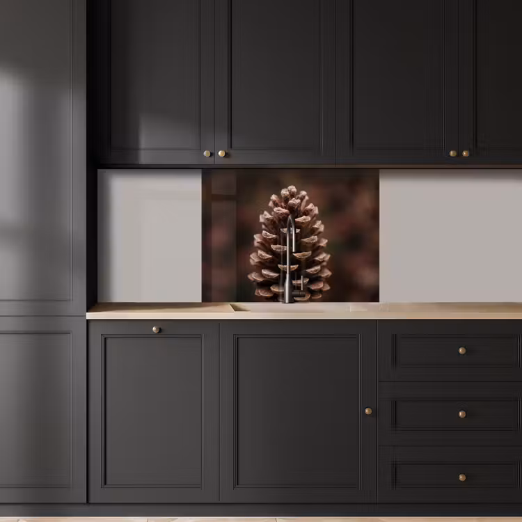 Crédence cuisine - Pomme de pin - Forêt - Automne - Marron - Atmosphérique — 5