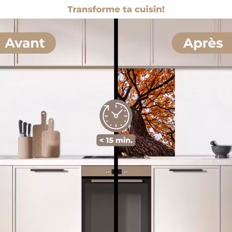 Crédence cuisine - Arbre - Canopée - Automne - Orange - Atmosphérique — 2