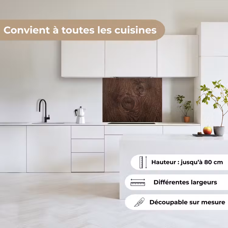 Crédence cuisine - Grain de bois - Texture - Motif - Marron - Rustique — 6