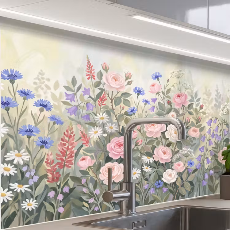 Crédence cuisine - Fleurs - Jardin - Nature - Coloré — 1