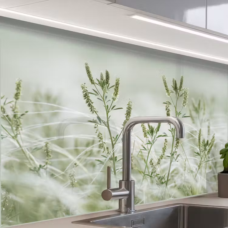 Crédence cuisine - Herbes - Minimaliste - Vert — 1
