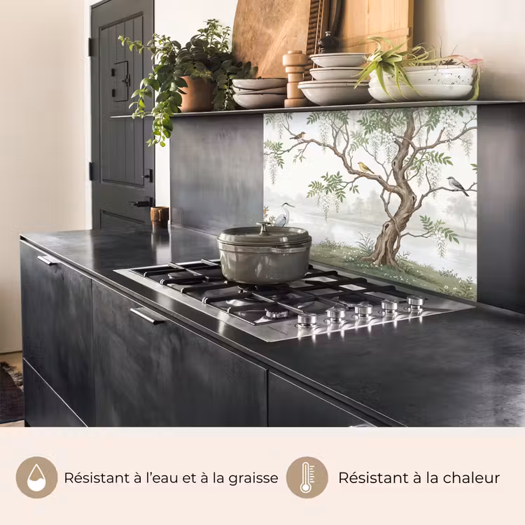 Crédence cuisine - Héron - Paysage - Vert — 4