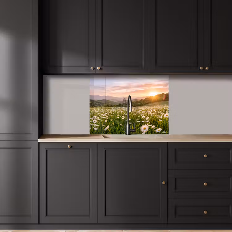 Crédence cuisine - Marguerite - Champ - Collines - Vert — 5