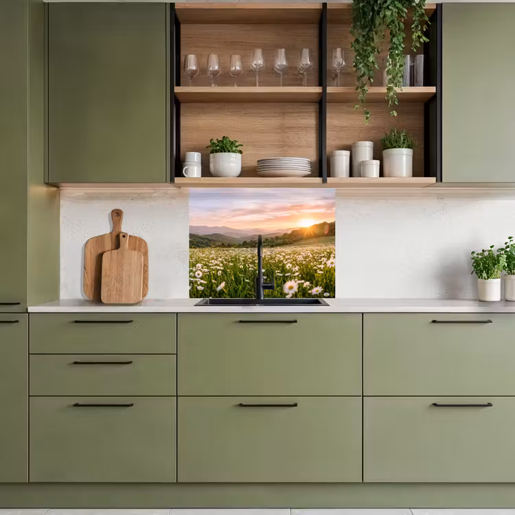 Crédence cuisine - Marguerite - Champ - Collines - Vert — 7