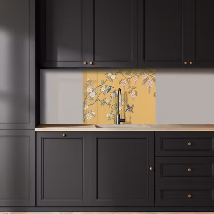 Crédence cuisine - Martin-pêcheurs - Blossom - Jaune — 5