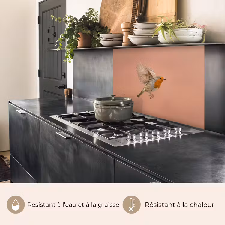 Crédence cuisine - Merles - Nature - Rose — 4
