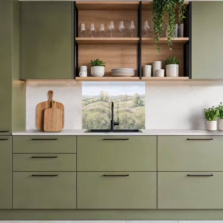 Crédence cuisine - Champ de fleurs - Fleurs - Vert — 7