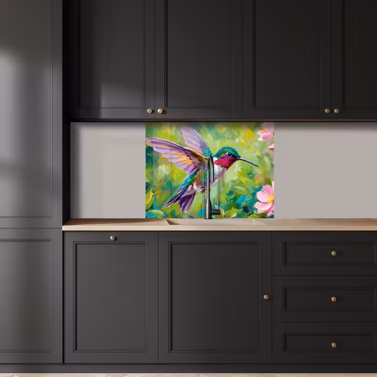 Crédence cuisine - Colibri - Fleurs - Nature - Coloré — 5
