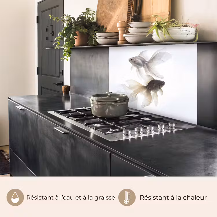 Crédence cuisine - Poisson rouge - Moderne - Blanc — 4