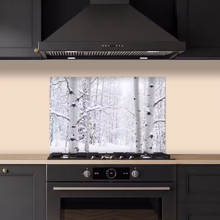 Fond de hotte - Bouleaux - Neige - Hiver - Forêt - Blanc — 5