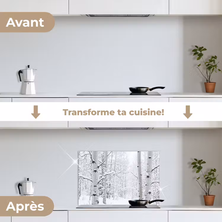 Fond de hotte - Bouleaux - Neige - Hiver - Forêt - Blanc — 7