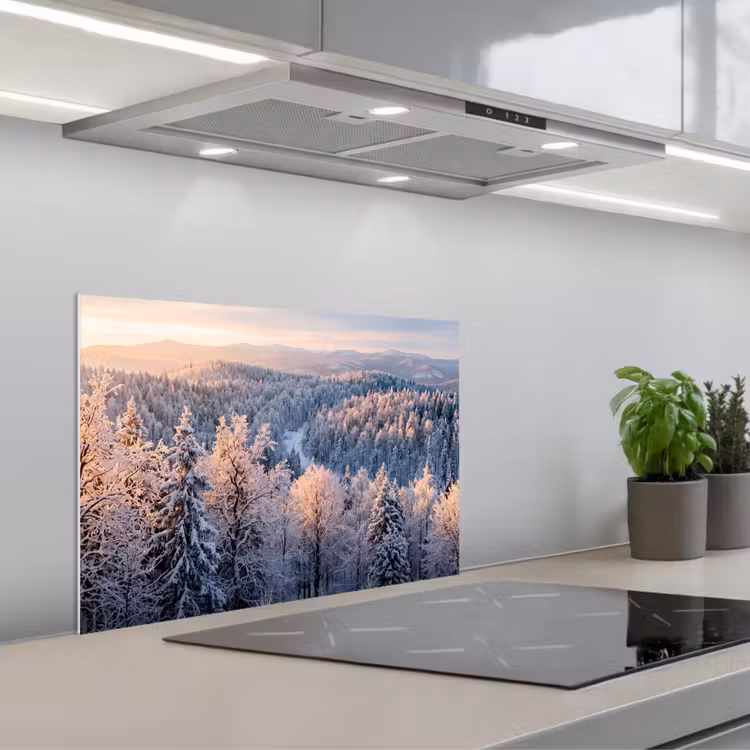 Fond de hotte - Forêt - Montagnes - Or - Hiver - Chaud — 1