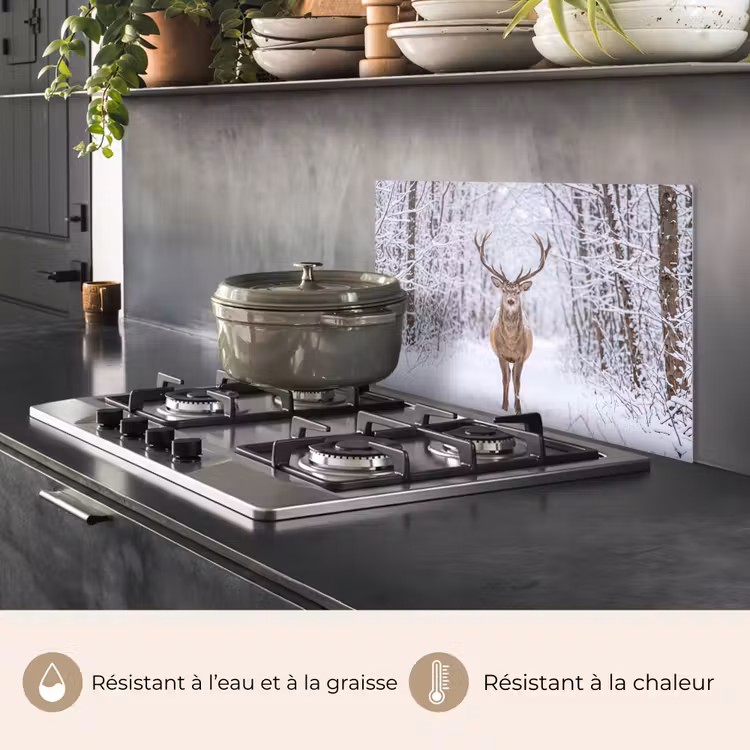 Fond de hotte - Cerf - Hiver - Forêt - Nature - Blanc — 2