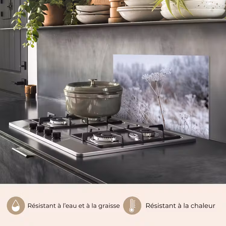 Fond de hotte - Fleur de sérigraphie - Mûre - Cristal - Hiver - Délicate — 2