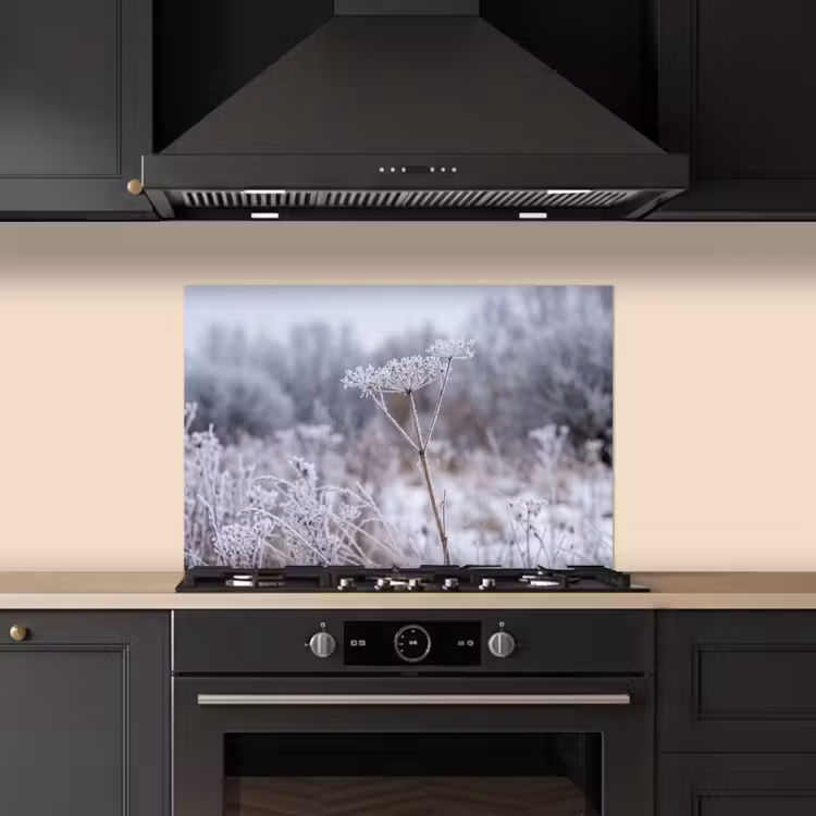 Fond de hotte - Fleur de sérigraphie - Mûre - Cristal - Hiver - Délicate — 5