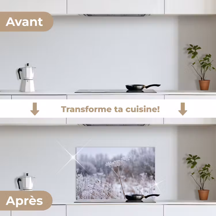 Fond de hotte - Fleur de sérigraphie - Mûre - Cristal - Hiver - Délicate — 7
