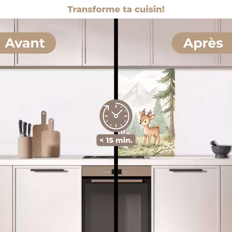 Crédence cuisine - Forêt - Animaux - Vert — 2