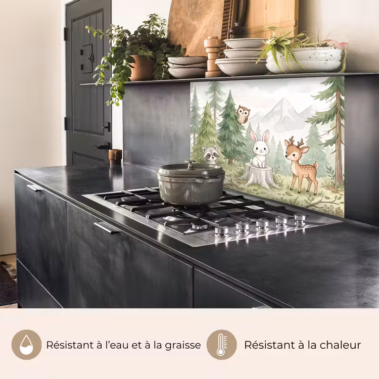Crédence cuisine - Forêt - Animaux - Vert — 4