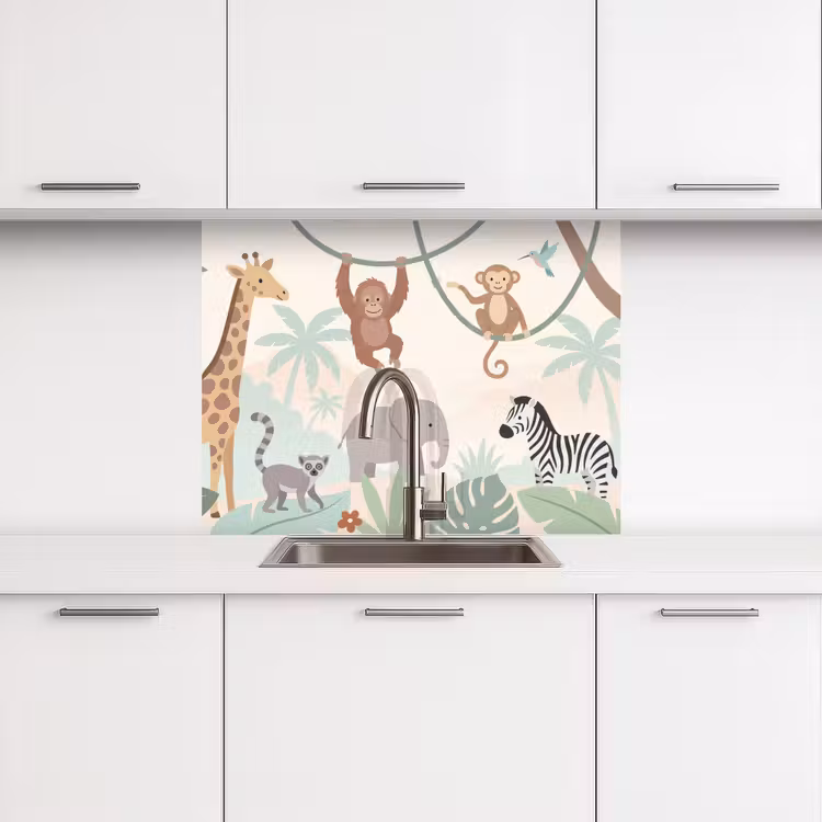Crédence cuisine - Jungle - Animaux - Vert — 3