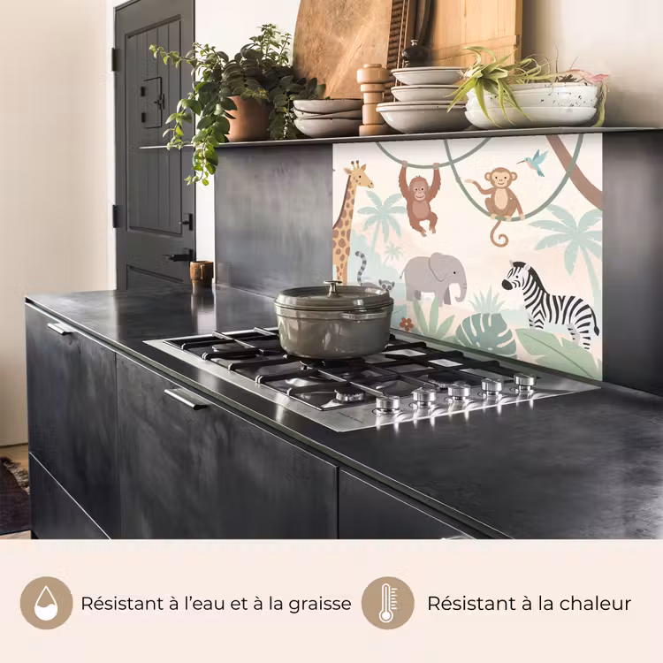 Crédence cuisine - Jungle - Animaux - Vert — 4