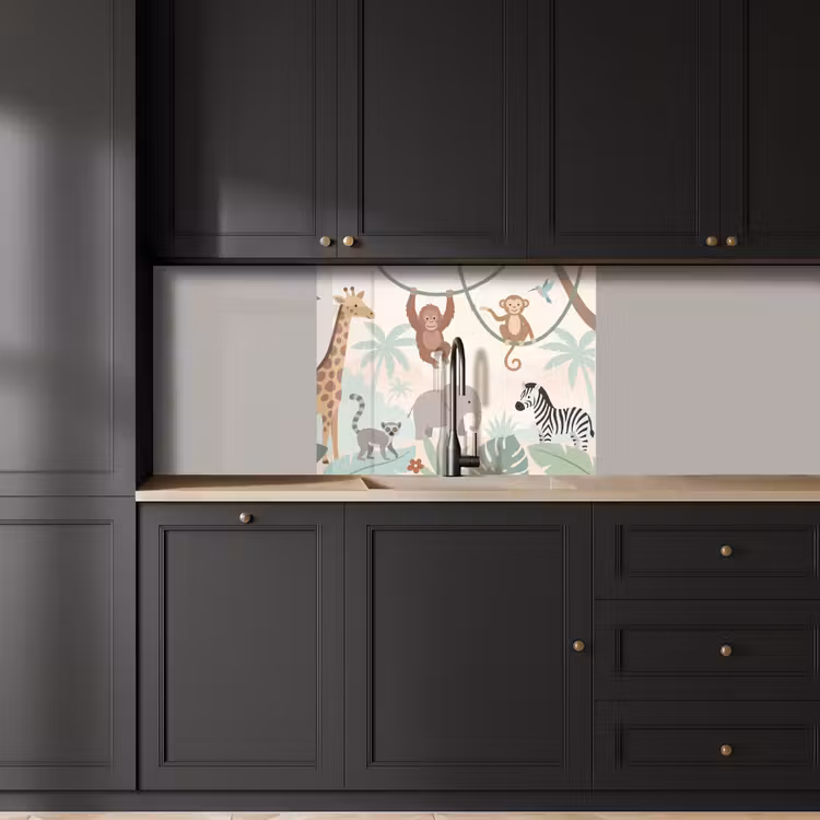 Crédence cuisine - Jungle - Animaux - Vert — 5