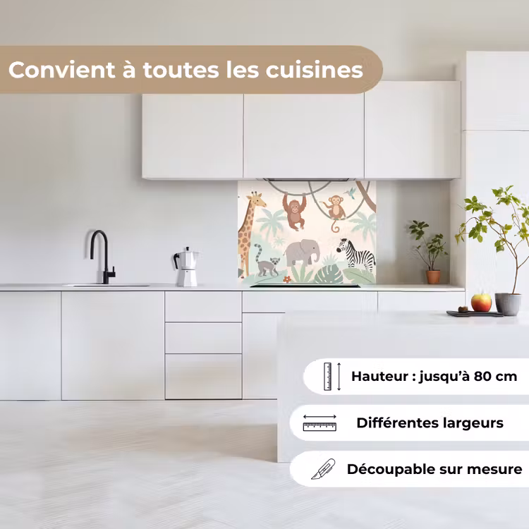 Crédence cuisine - Jungle - Animaux - Vert — 6