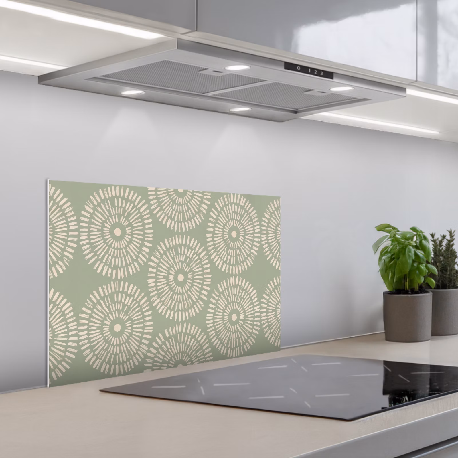 Fond de hotte - Motif - Cercles - Abstrait - Moderne - Vert — 1