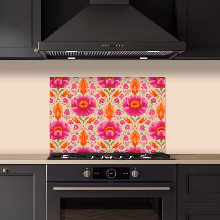 Fond de hotte - Fleurs - Baroque - Rose - Orange — 5