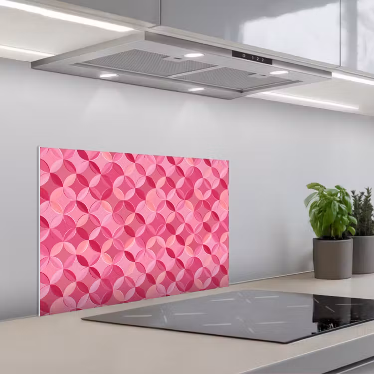 Fond de hotte - Géométrique - Mosaïque - Moderne - Rose — 1