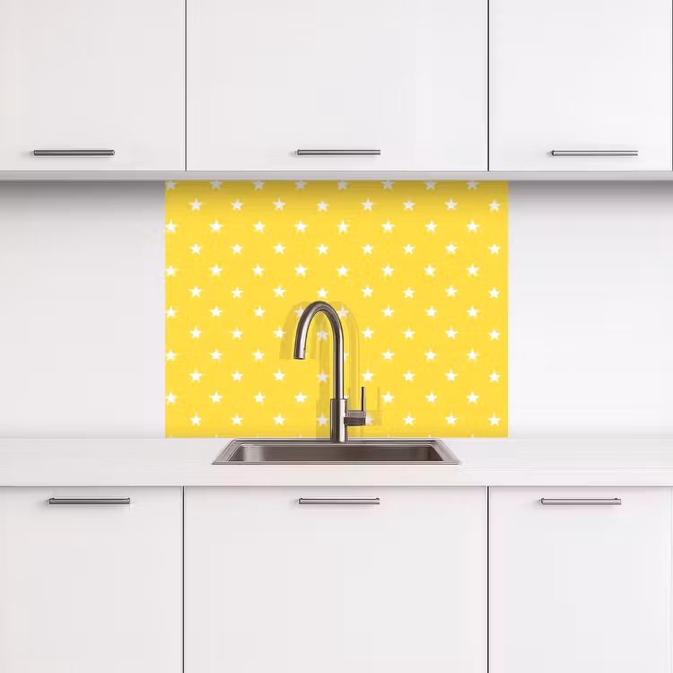 Crédence cuisine - Étoiles - Motif - Minimaliste - Jaune — 3