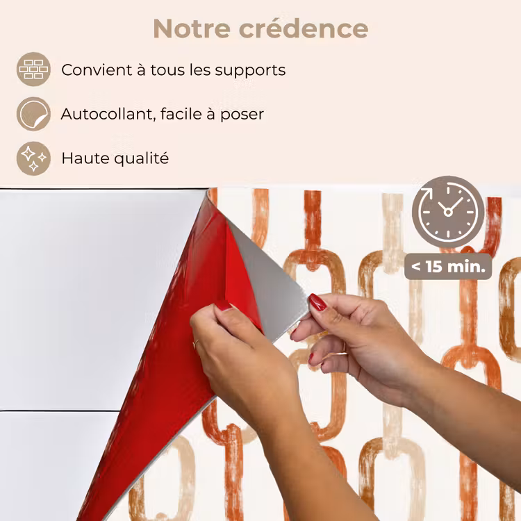 Fond de hotte - Maillons - Motif - Aquarelle - Terracotta — 4