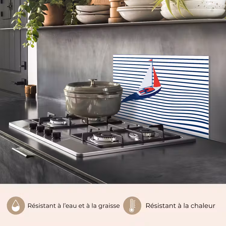 Fond de hotte - Bateau - Eau - Abstrait - Bleu — 2