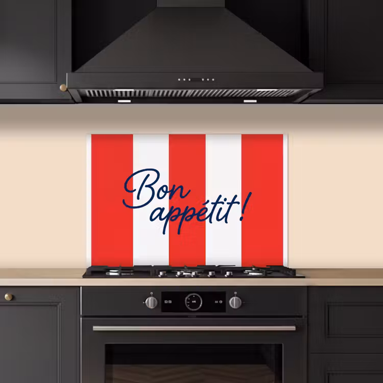 Fond de hotte - Nourriture - Devise - Cuisine - Graphisme - Rouge et blanc — 5