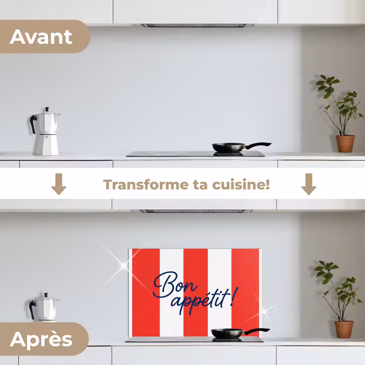 Fond de hotte - Nourriture - Devise - Cuisine - Graphisme - Rouge et blanc — 7