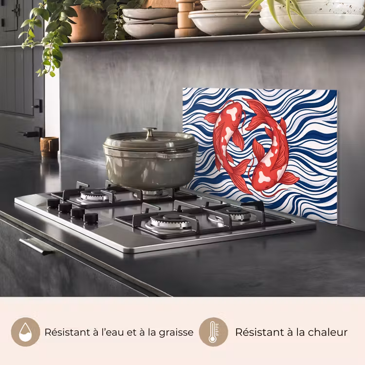 Fond de hotte - Poisson - Eau - Nature - Illustration - Rouge — 2