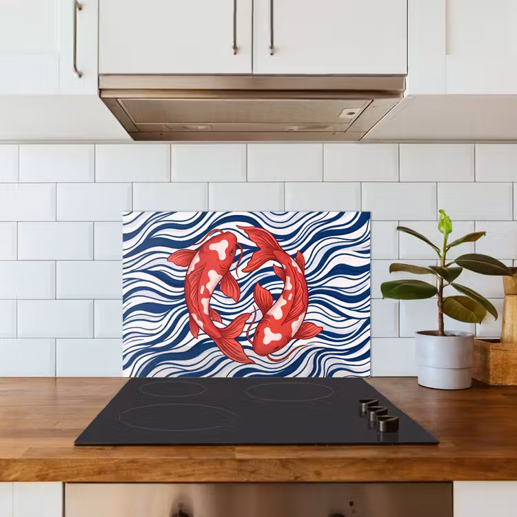 Fond de hotte - Poisson - Eau - Nature - Illustration - Rouge — 3