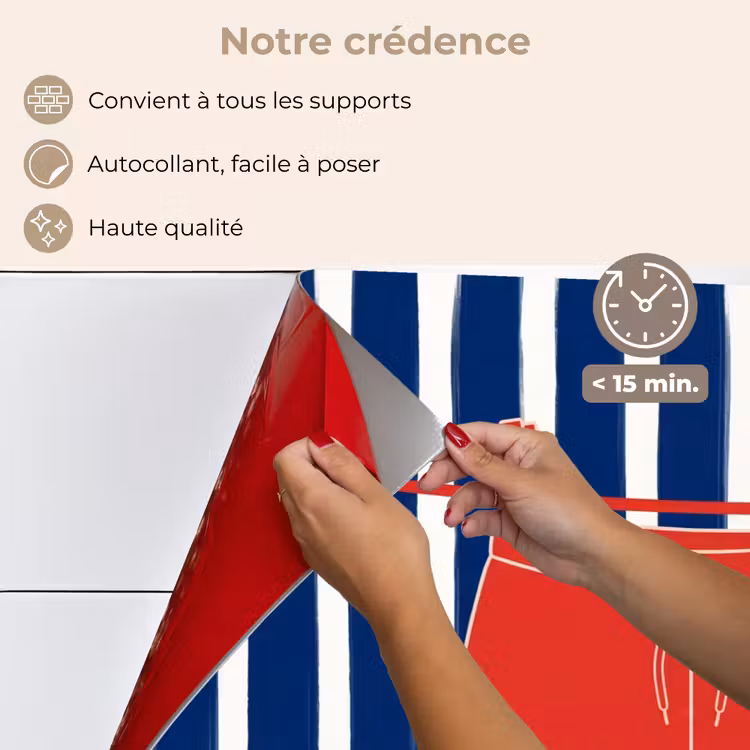 Fond de hotte - Short - Linge étendu - Été - Illustration - Rouge — 4