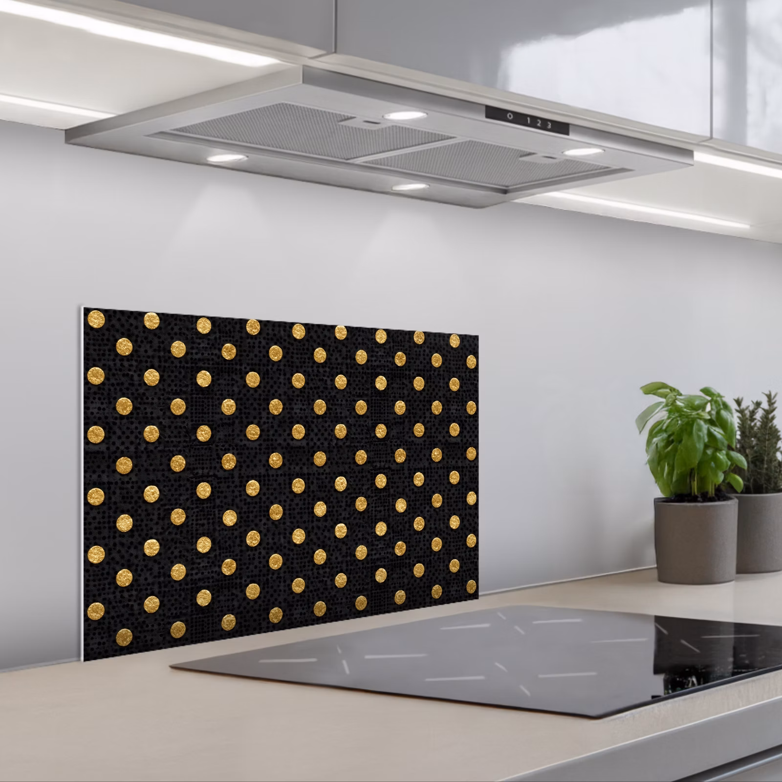 Fond de hotte - Polka Dot - À pois - Or - Noir — 1